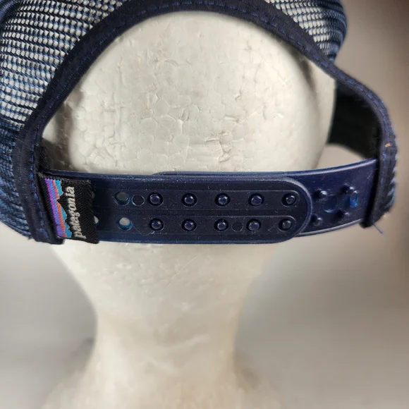 PATAGONIA Cap Hat Black Snap Back Patch Trucker Mesh Mountain Outdoors - Picture 7 of 10